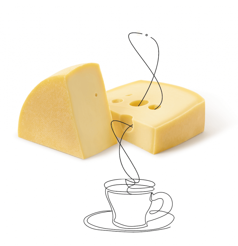 Heumilch Käse und Tee